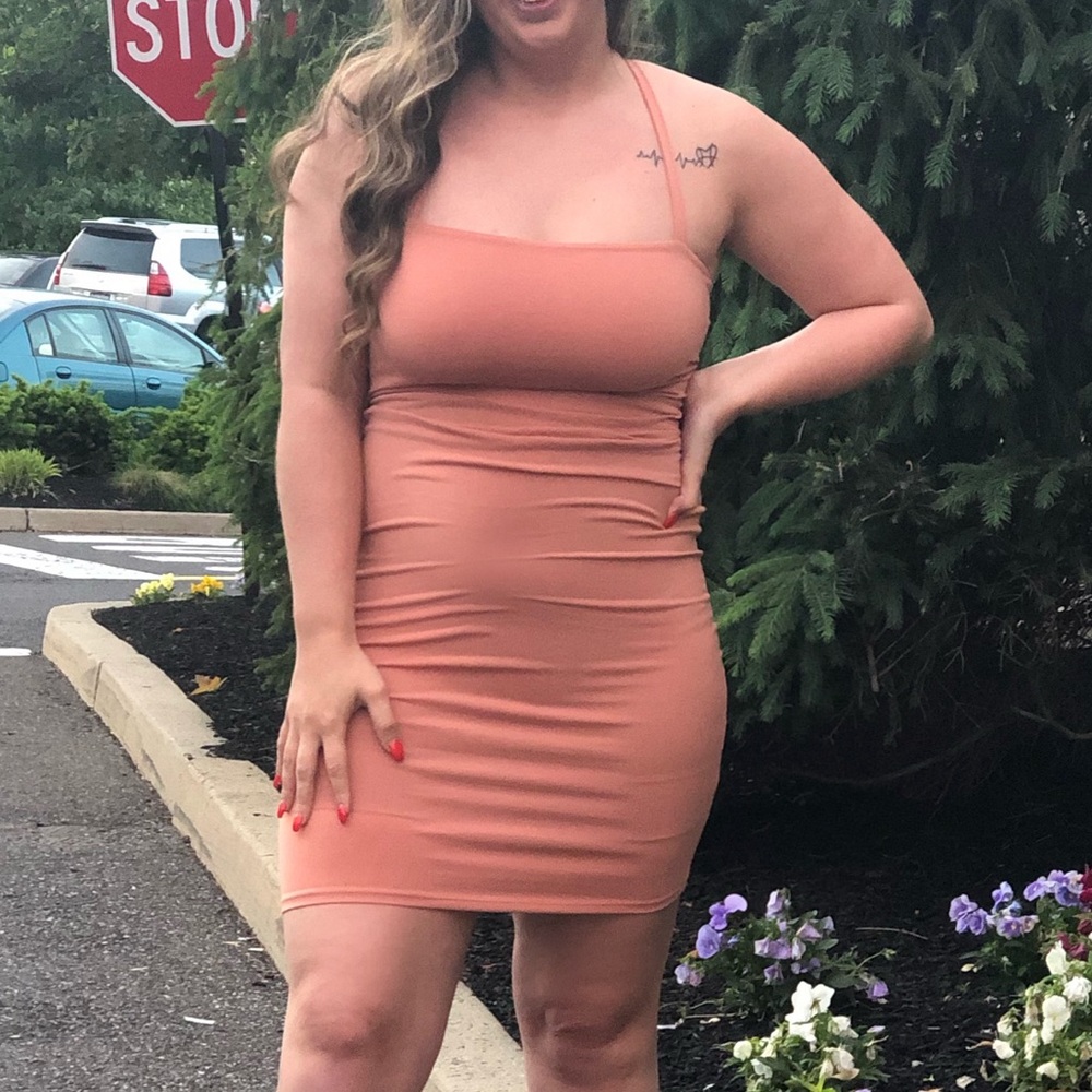 Forever 21 Rusty Rose Strappy Bodycon Mini Dress